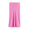 Striped silk texture MIDI skirt for women
