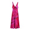 Fashionable backless printed MIDI dress for women