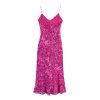 Slim fit printed MIDI camisole dress